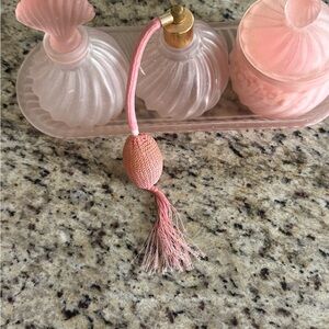 Chic Pink Face Mask with Tassel
